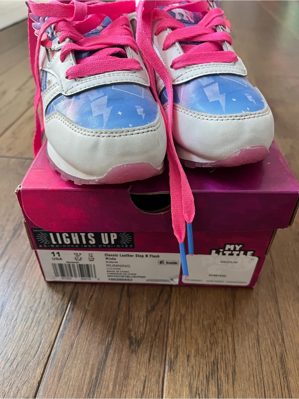 Reebok My Little Pony Zipp Kids Pink and Blue Sneakers - size 11